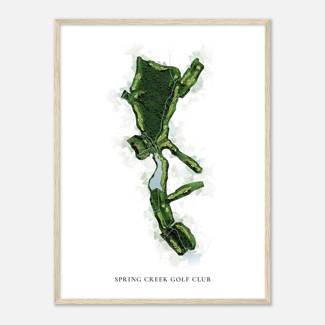 Spring Creek Golf Club Virginia Classic Watercolor Map Poster - Image 2