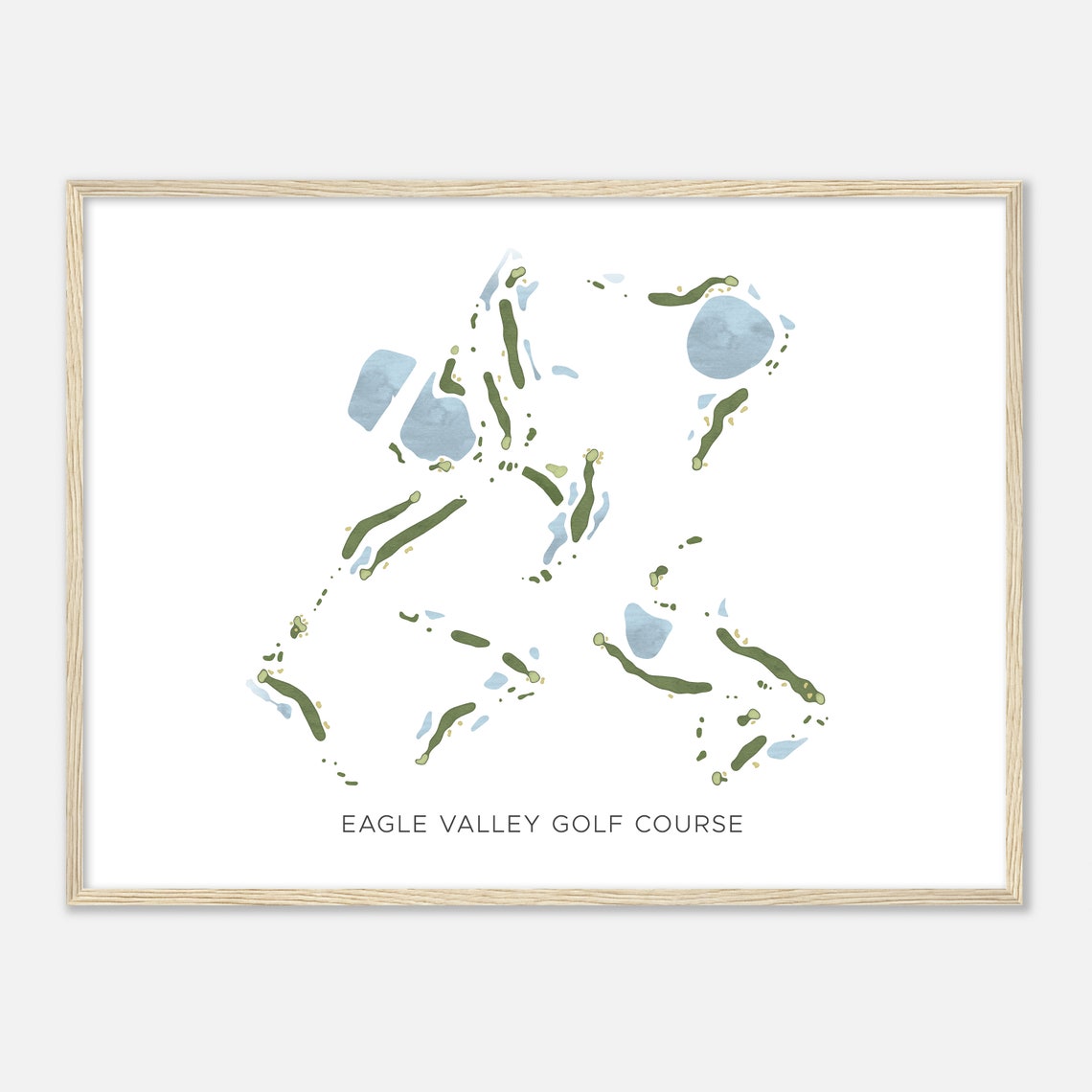 Eagle Valley Golf Course Modern Watercolor Map Golfer Gift Poster