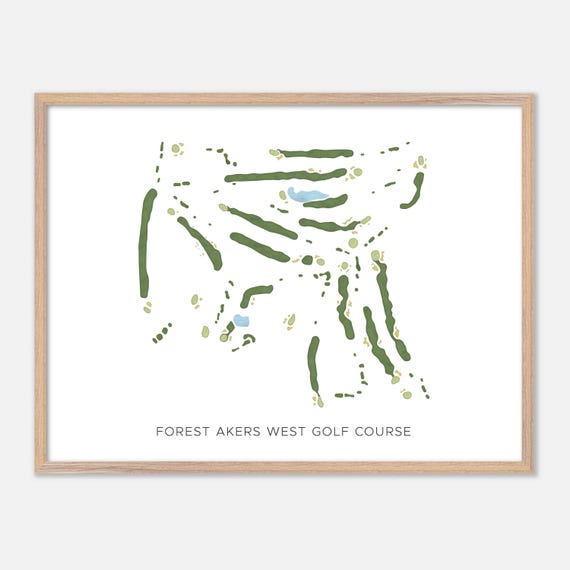 Forest Akers West Golf Course In East Lansing Michigan Modern Watercolor Map Golfer Gift Golf Wall Art Golf Poster Print