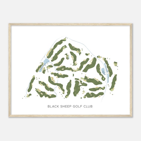 Black Sheep Golf Club Illinois Modern Watercolor Map Golfer Gift Golf Wall Art Golf Poster Print Course Layout