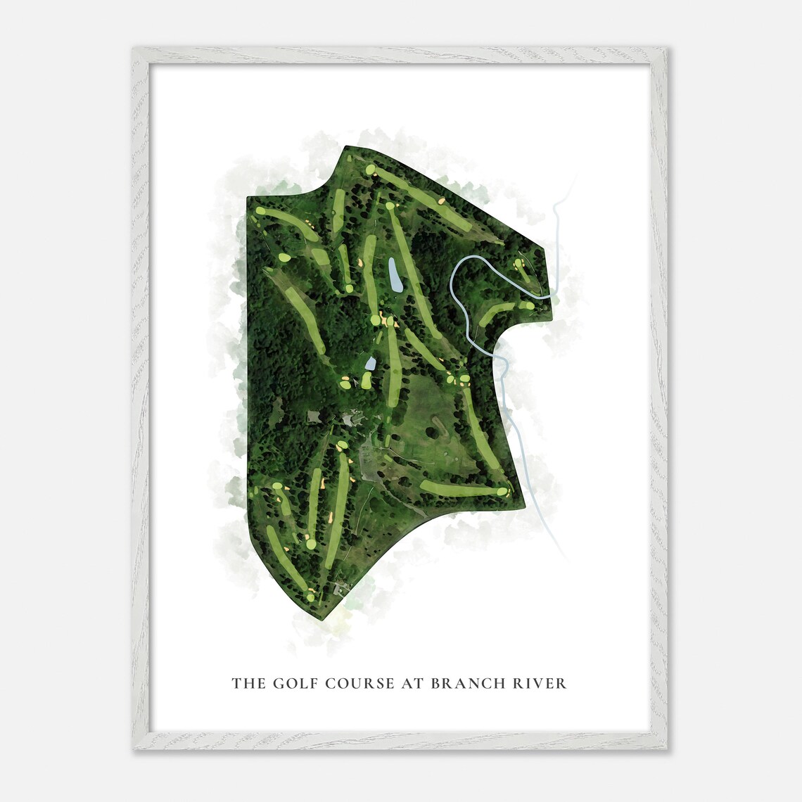 The Golf Course at Branch River Cato Wisconsin Classic Watercolor Poster - Image 2