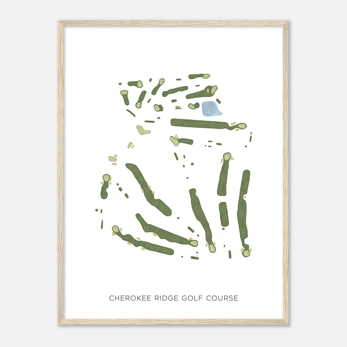 Cherokee Ridge Golf Course Colorado Modern Watercolor Map Poster