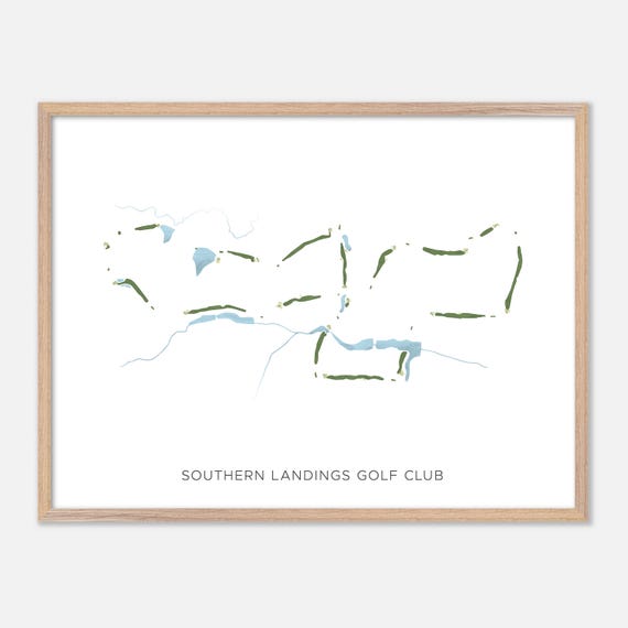 Southern Landings Golf Club In Warner Robins Georgia Modern Watercolor Map Golfer Gift Golf Wall Art Golf Poster Print