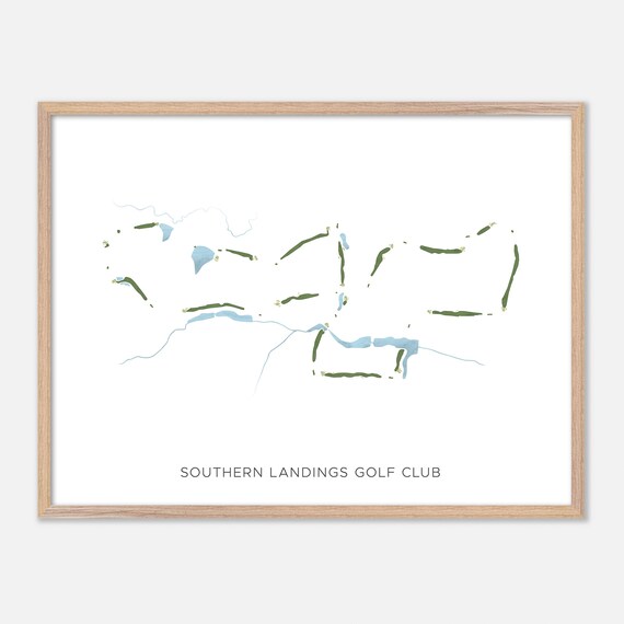 Southern Landings Golf Club Modern Watercolor Course Map Poster