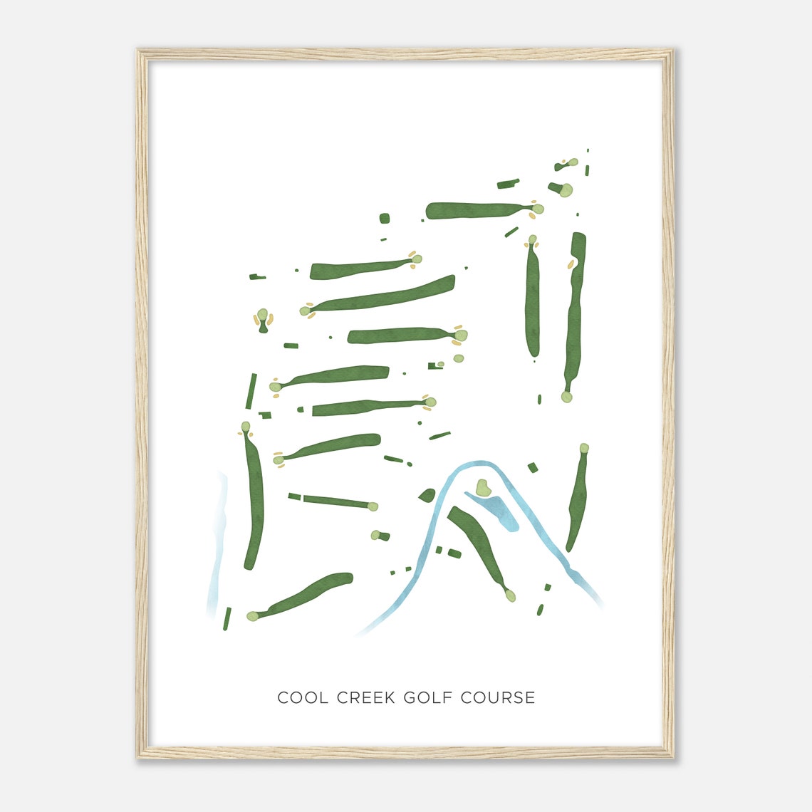 Cool Creek Golf Course Pennsylvania Modern Watercolor Golf Map Poster - Image 2