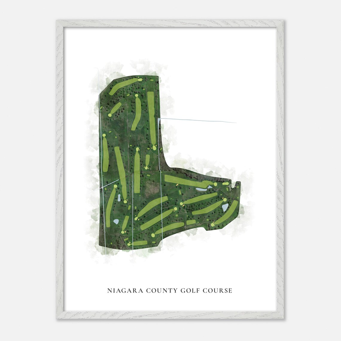 Niagara County Golf Course Lockport New York Classic Watercolor Poster - Image 2
