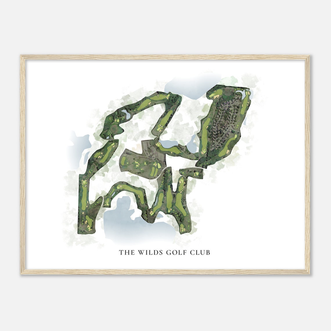 The Wilds Golf Club Watercolor Aerial Map Golfer Gift Poster - Image 2