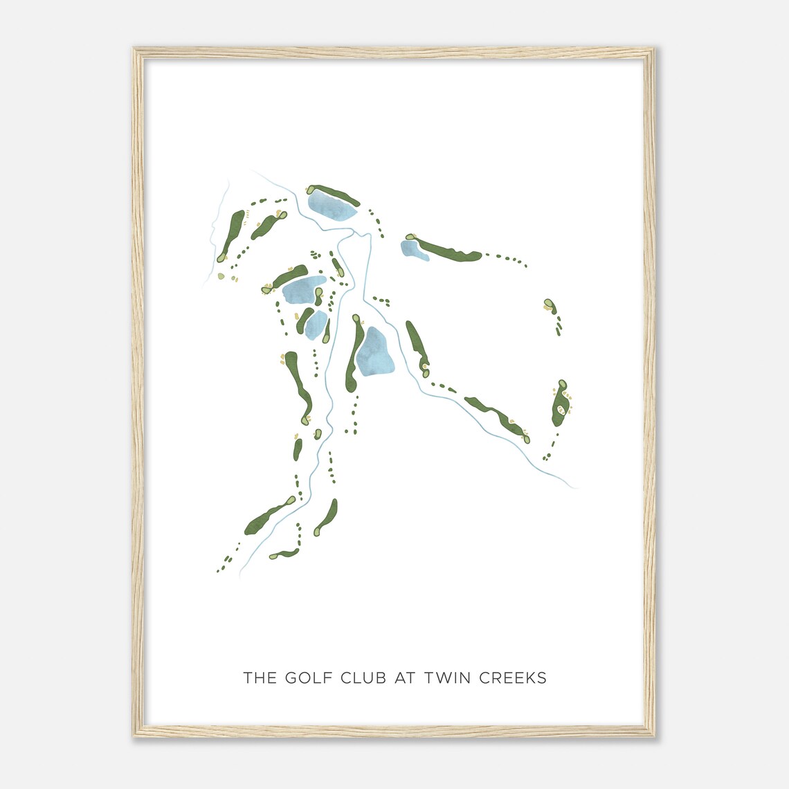 The Golf Club at Twin Creeks Texas Modern Watercolor Map Golf Poster - Image 2