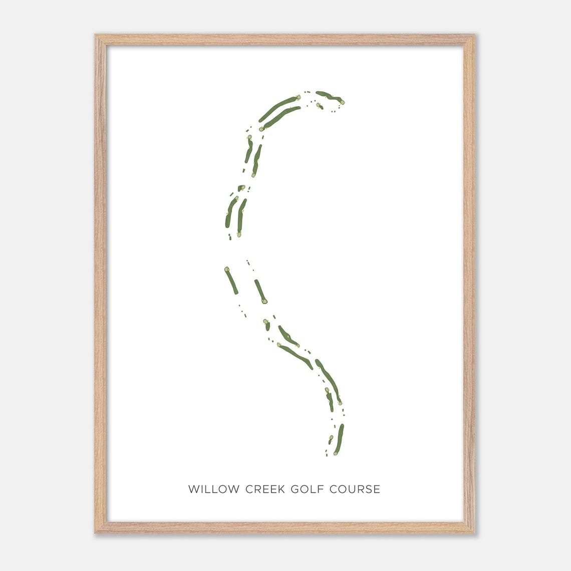 Willow Creek Golf Course Minimalist Green Fairway Map Poster - Image 2
