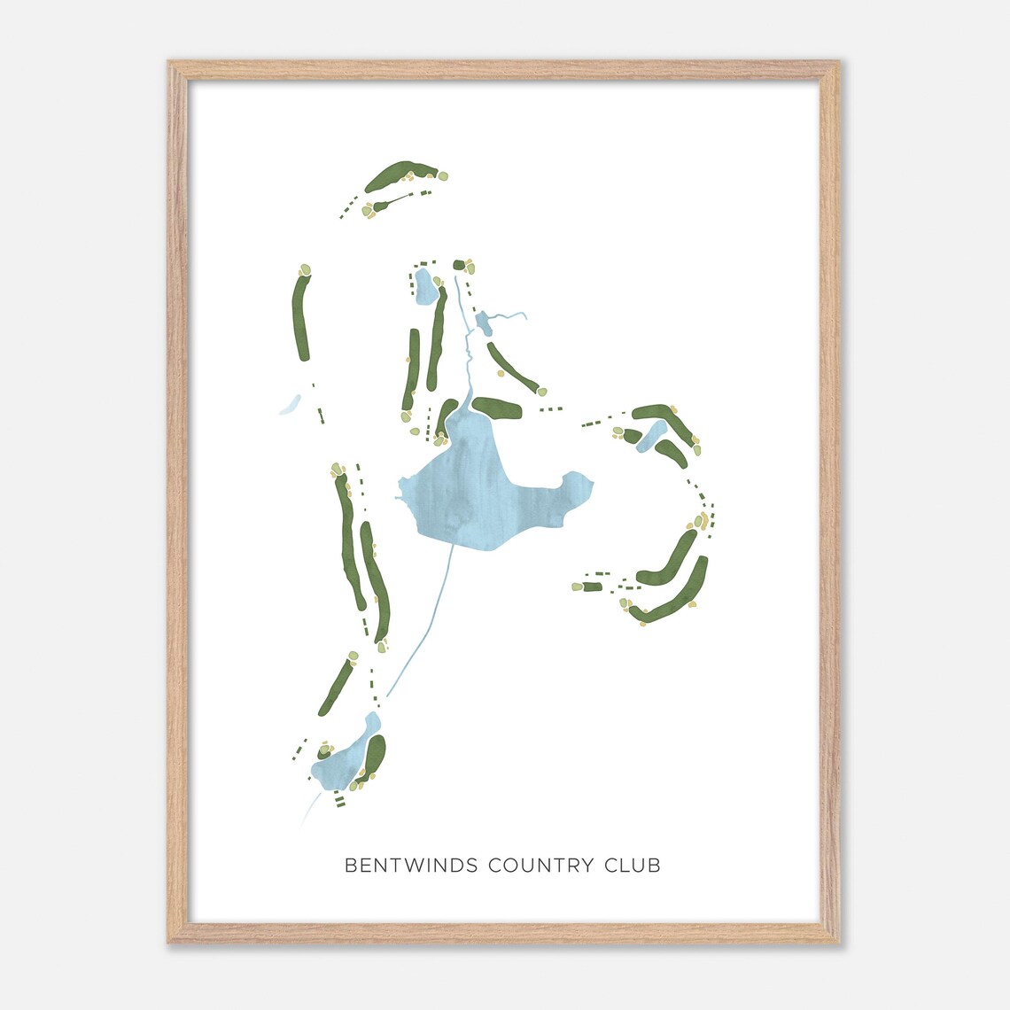 Bentwinds Country Club North Carolina Modern Watercolor Map Poster - Image 6