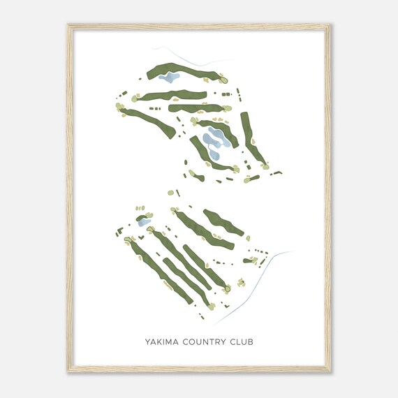 Yakima Country Club Washington Modern Watercolor Map Golfer Gift Golf Wall Art Golf Poster Print Course Layout