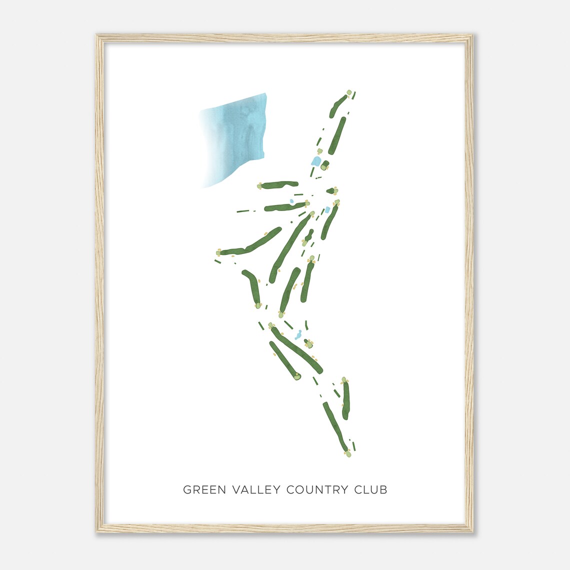 Green Valley Country Club Rhode Island Modern Minimalist Map Poster - Image 2