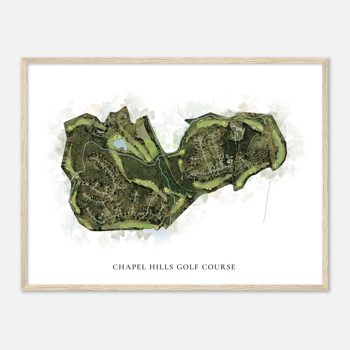 Chapel Hills Golf Course Georgia Classic Watercolor Map Poster