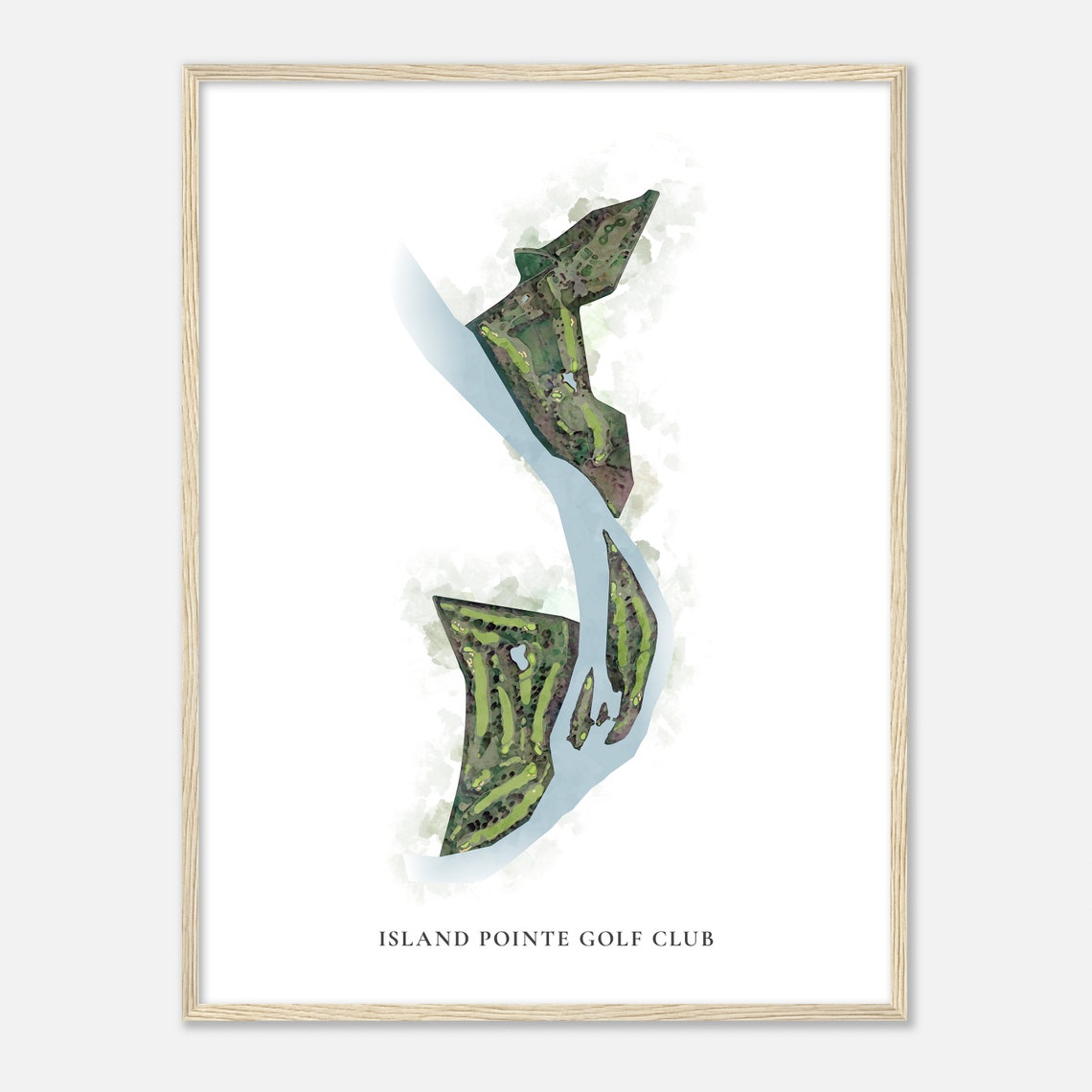 Island Pointe Golf Club Classic Watercolor Golf Course Map Poster - Image 2