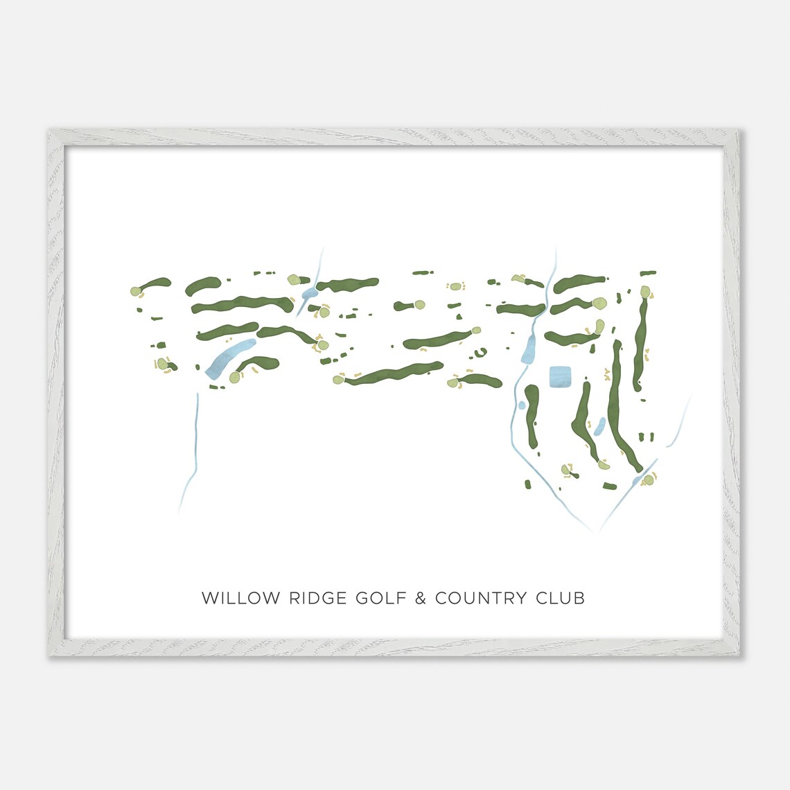 Willow Ridge Golf & Country Club Blenheim Canada Modern Watercolor Map Poster - Image 3