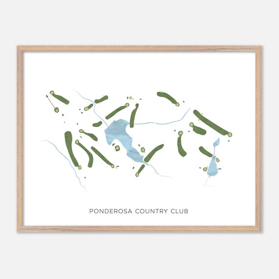 Ponderosa Country Club In Leesville South Carolina Modern Watercolor Map Golfer Gift Golf Wall Art Golf Poster Print