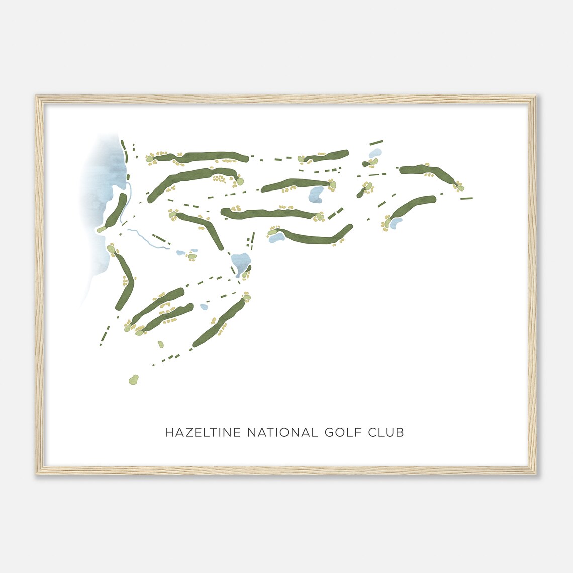Hazeltine National Golf Club Minimalist Watercolor Map Poster - Image 2