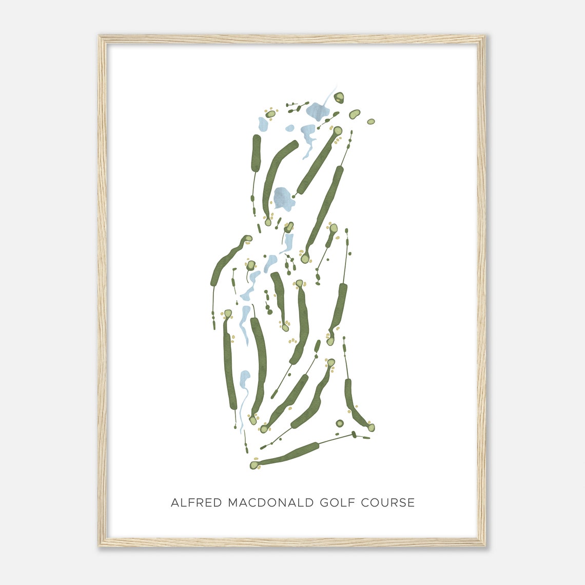 Alfred Macdonald Golf Course Modern Watercolor Map Art Poster