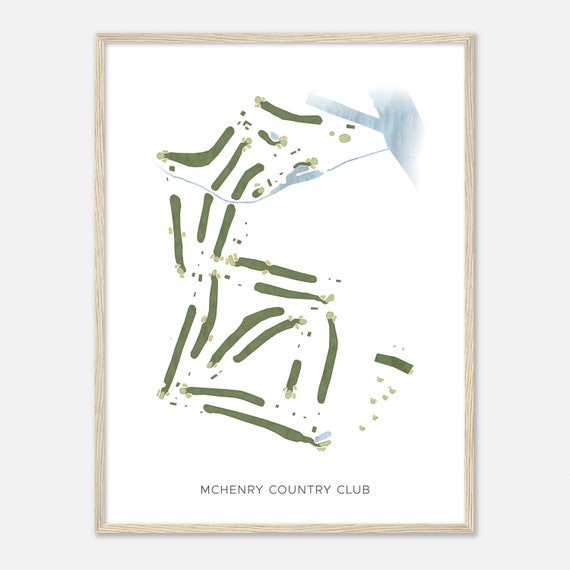 Mchenry Country Club Illinois Modern Watercolor Map Golfer Gift Golf Wall Art Golf Poster Print Course Layout
