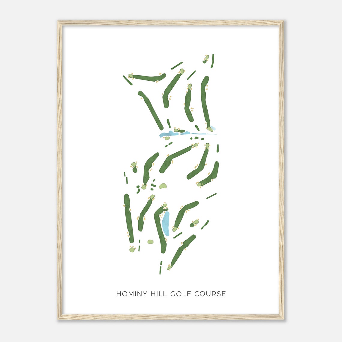 Hominy Hill Golf Course Minimalist Fairway Line Course Map Poster - Image 2