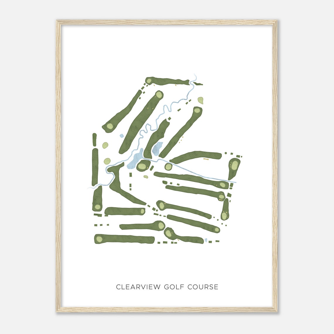 Clearview Golf Course Ohio Modern Watercolor Map Golfer Gift Golf Wall Art Golf Poster Print Course Layout - Image 2