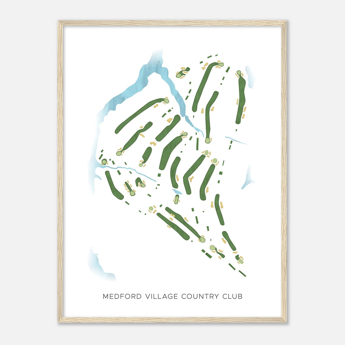 Medford Village Country Club Modern Minimalist Map Art Poster