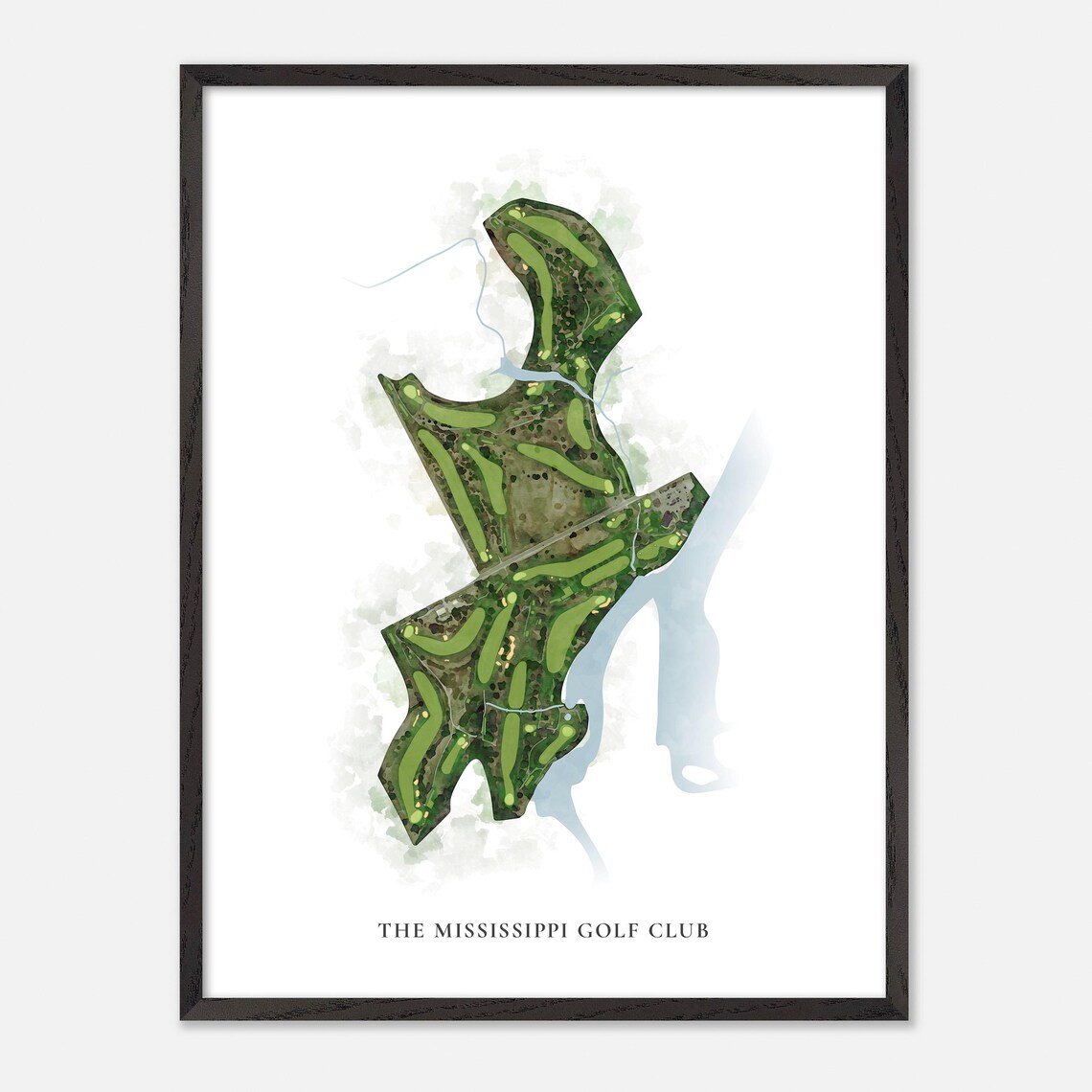 The Mississippi Golf Club Canada Classic Watercolor Course Map Poster - Image 2
