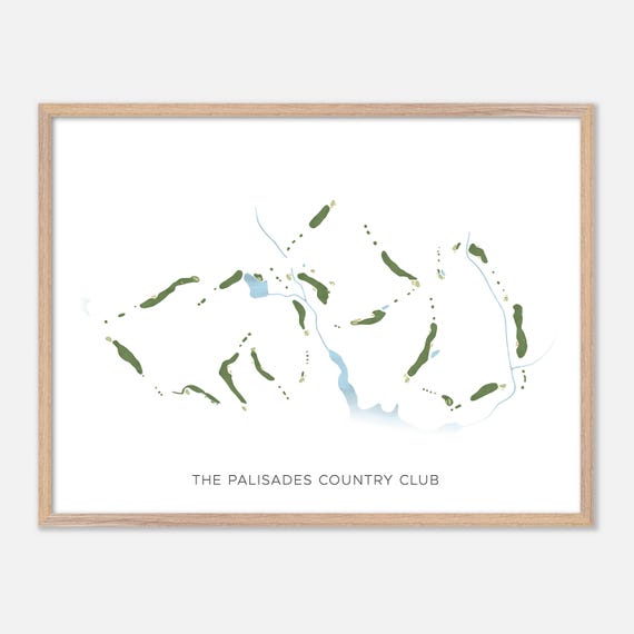The Palisades Country Club In Charlotte North Carolina Modern Watercolor Map Golfer Gift Golf Wall Art Golf Poster Print