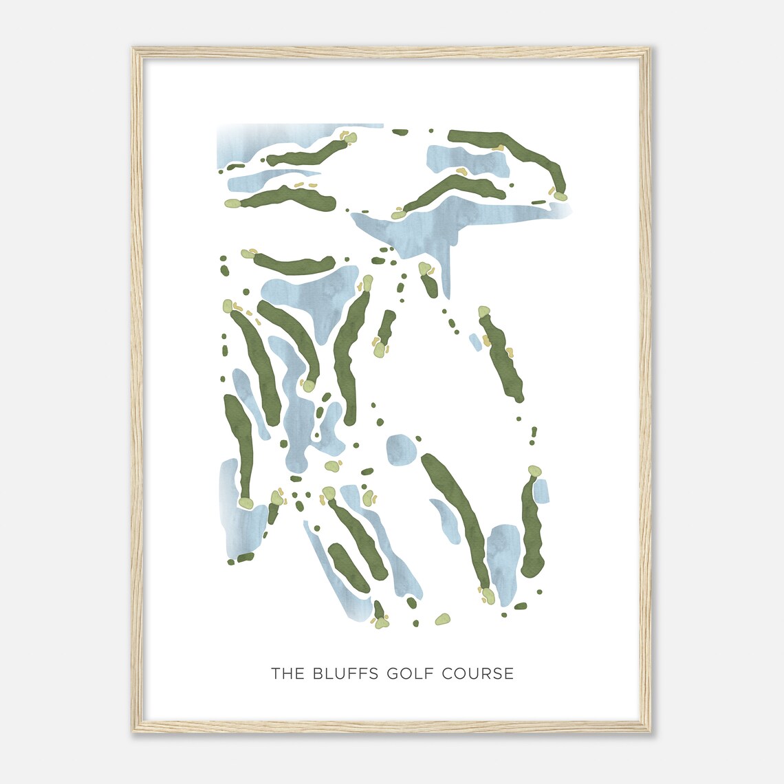 The Bluffs Golf Course South Dakota Modern Watercolor Map Golfer Gift Golf Wall Art Golf Poster Print Course Layout - Image 2