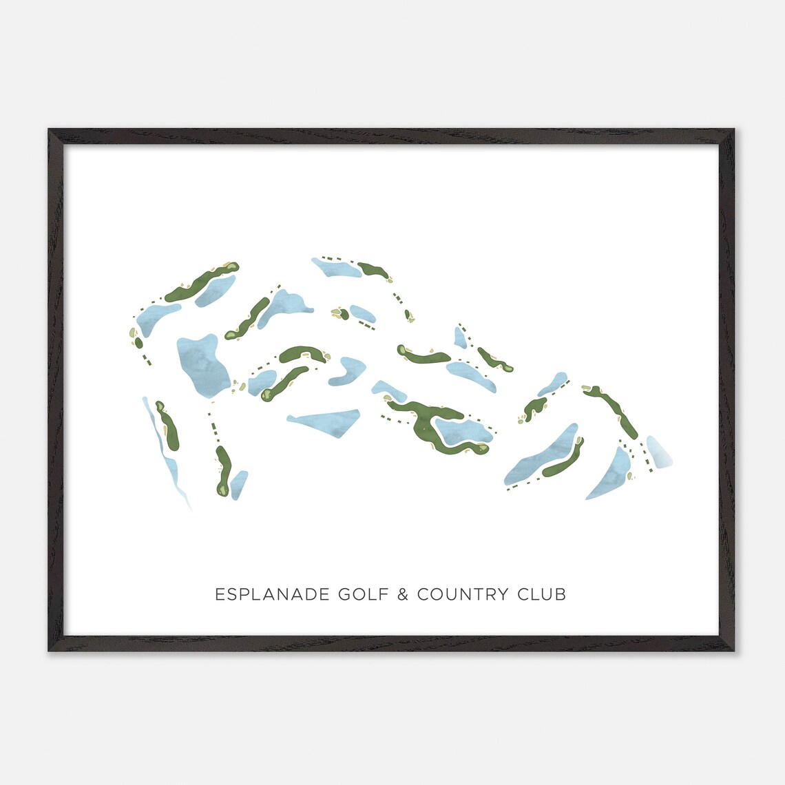 Esplanade Golf & Country Club Naples Florida Modern Watercolor Golf Map Poster - Image 5