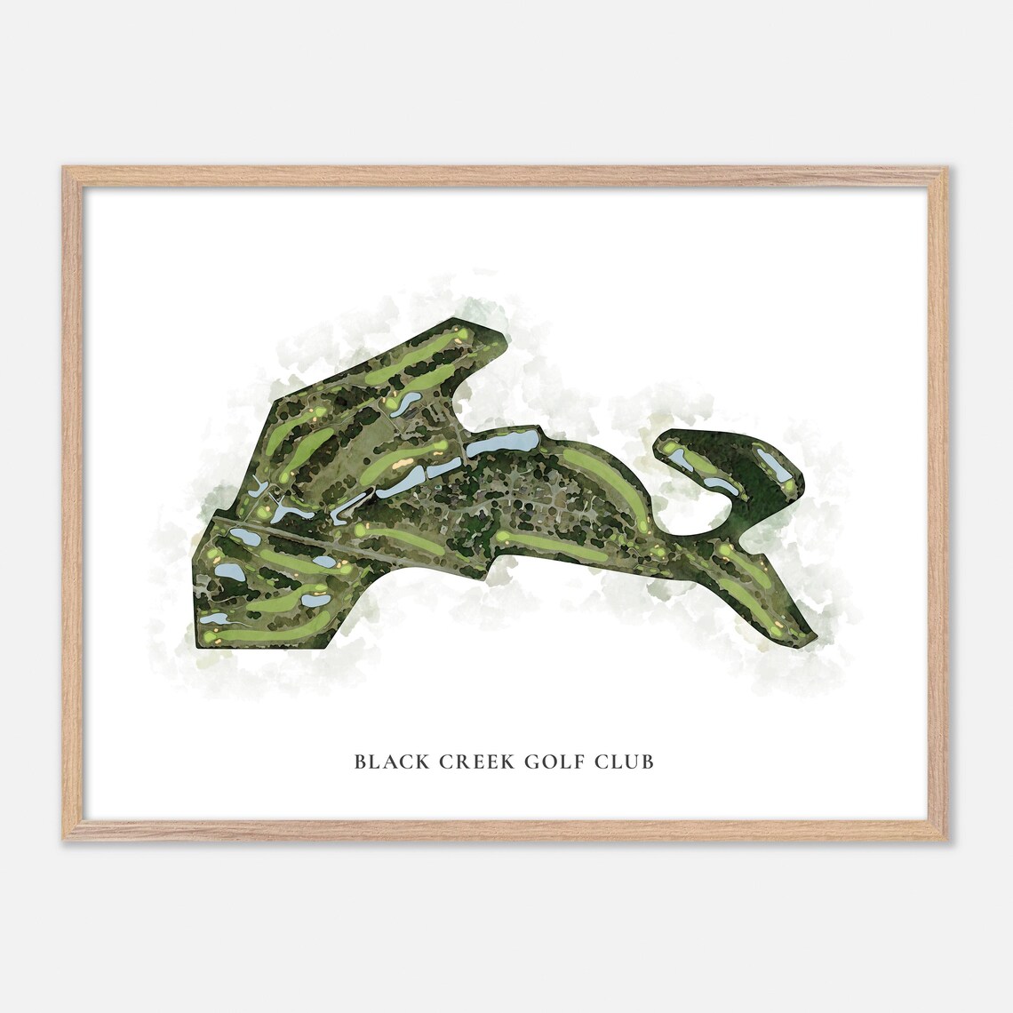 Black Creek Golf Club Watercolor Golf Course Map Golfer Gift Poster