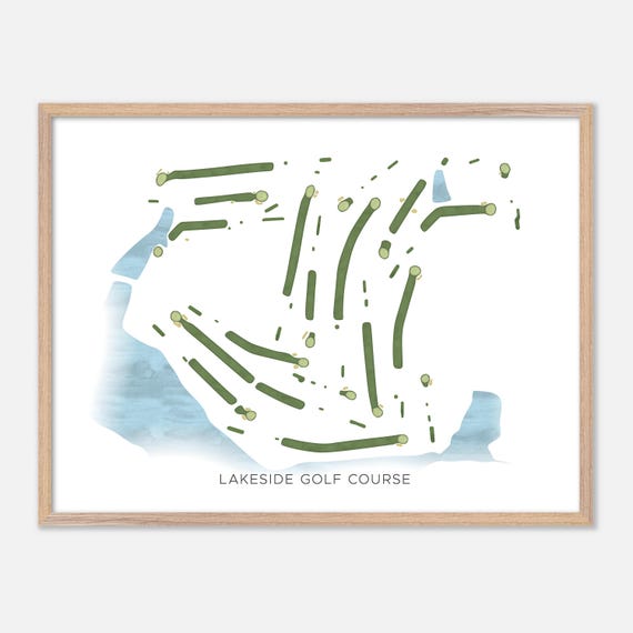 Lakeside Golf Course In Lexington Kentucky Modern Watercolor Map Golfer Gift Golf Wall Art Golf Poster Print Course Layout