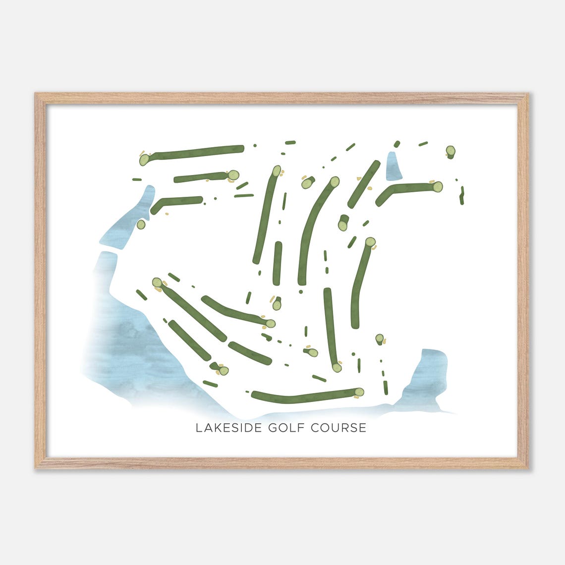 Lakeside Golf Course Modern Fairway Golf Course Layout Map Poster