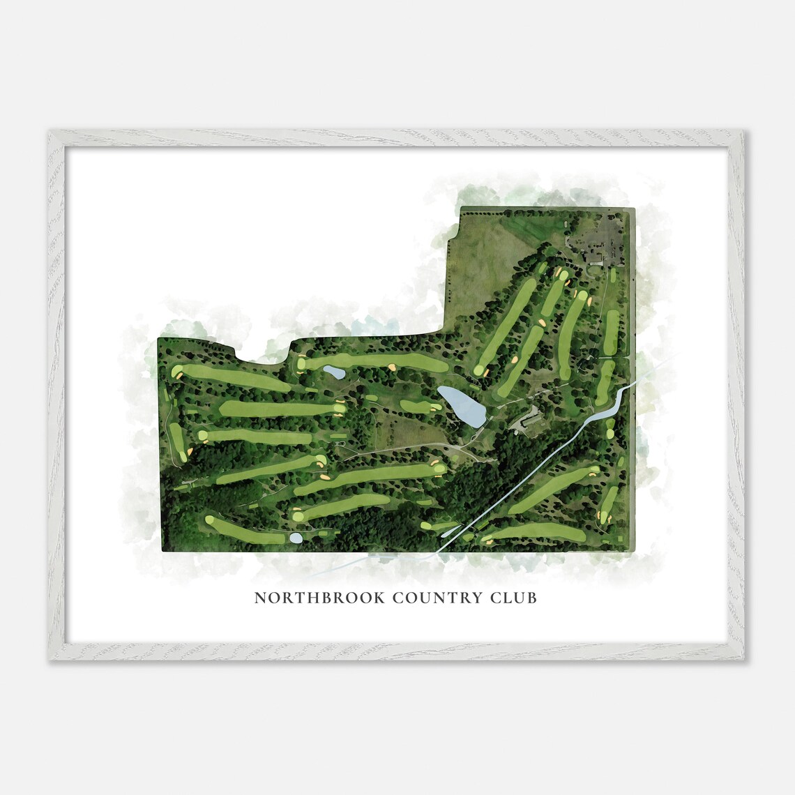 Northbrook Country Club Wisconsin Classic Watercolor Map Poster - Image 4