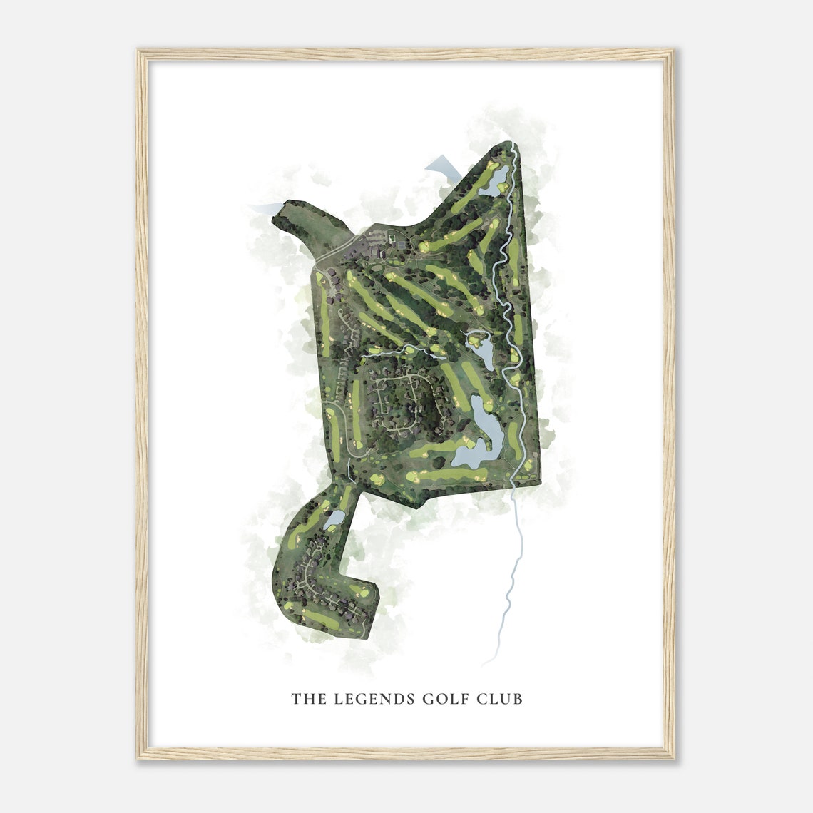 The Legends Golf Club Watercolor Aerial Golf Course Map Poster - Image 2