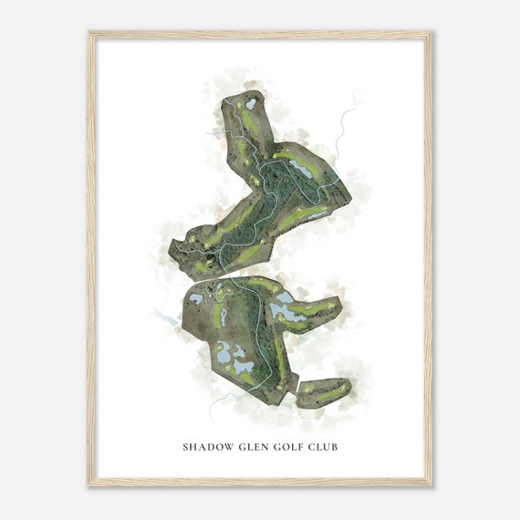 Shadow Glen Golf Club Texas Classic Watercolor Map Golfer Gift Golf Wall Art Golf Poster Print Course Layout