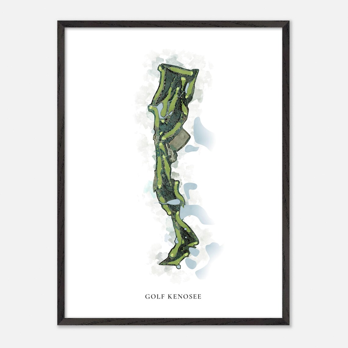 Golf Kenosee Canada Classic Scenic Watercolor Course Map Poster - Image 2