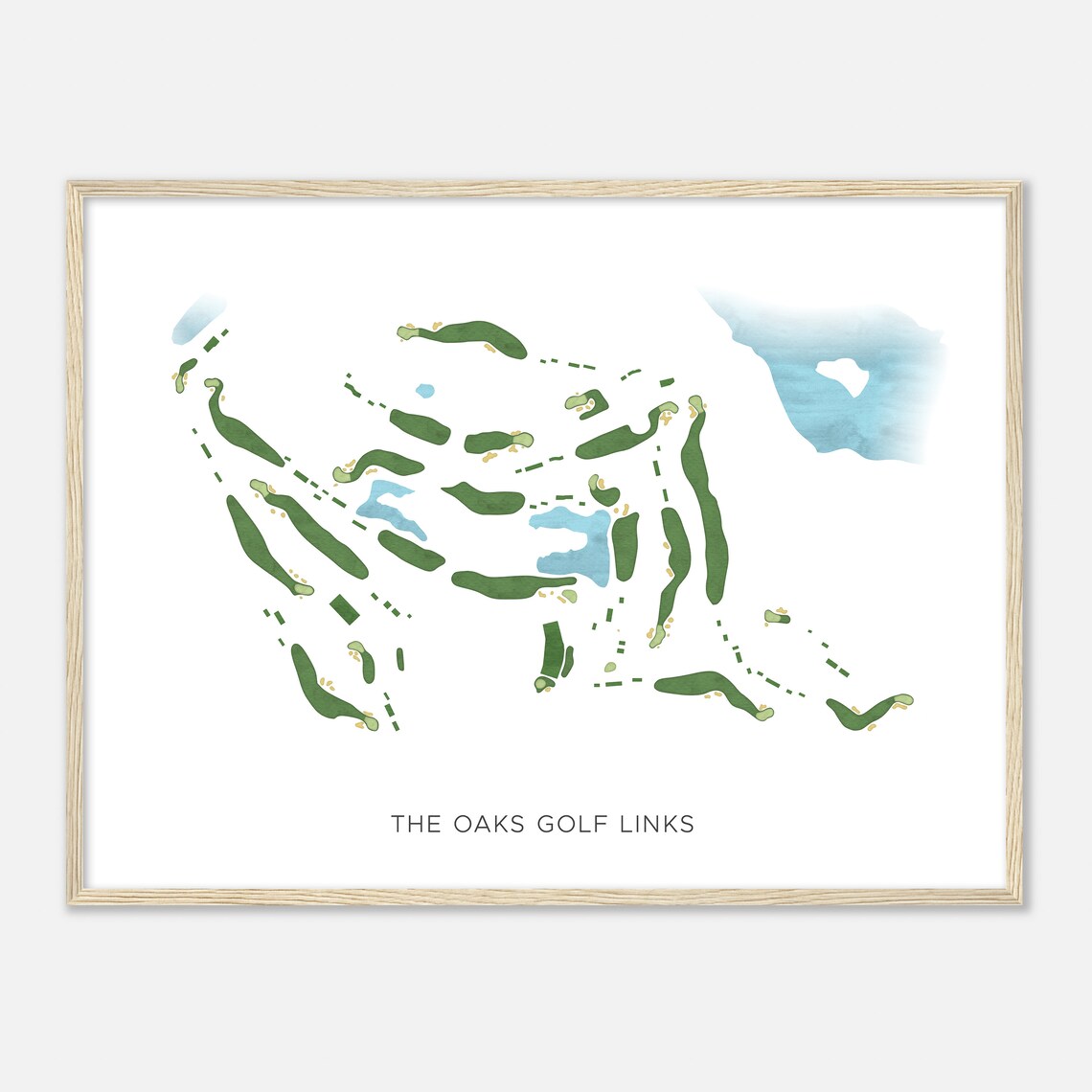 The Oaks Golf Links New Hampshire Modern Watercolor Map Golfer Gift Golf Wall Art Golf Poster Print Course Layout - Image 2
