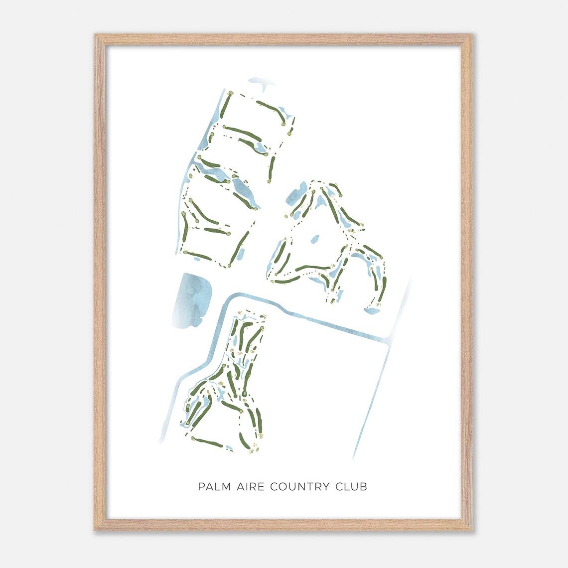 Palm Aire Country Club Pompano Beach FL Modern Watercolor Map Poster - Image 2
