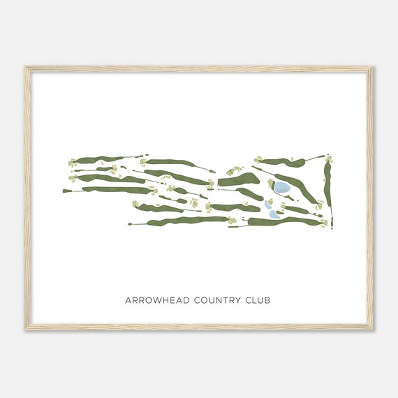 Arrowhead Country Club California Modern Watercolor Map Golfer Gift Golf Wall Art Golf Poster Print Course Layout