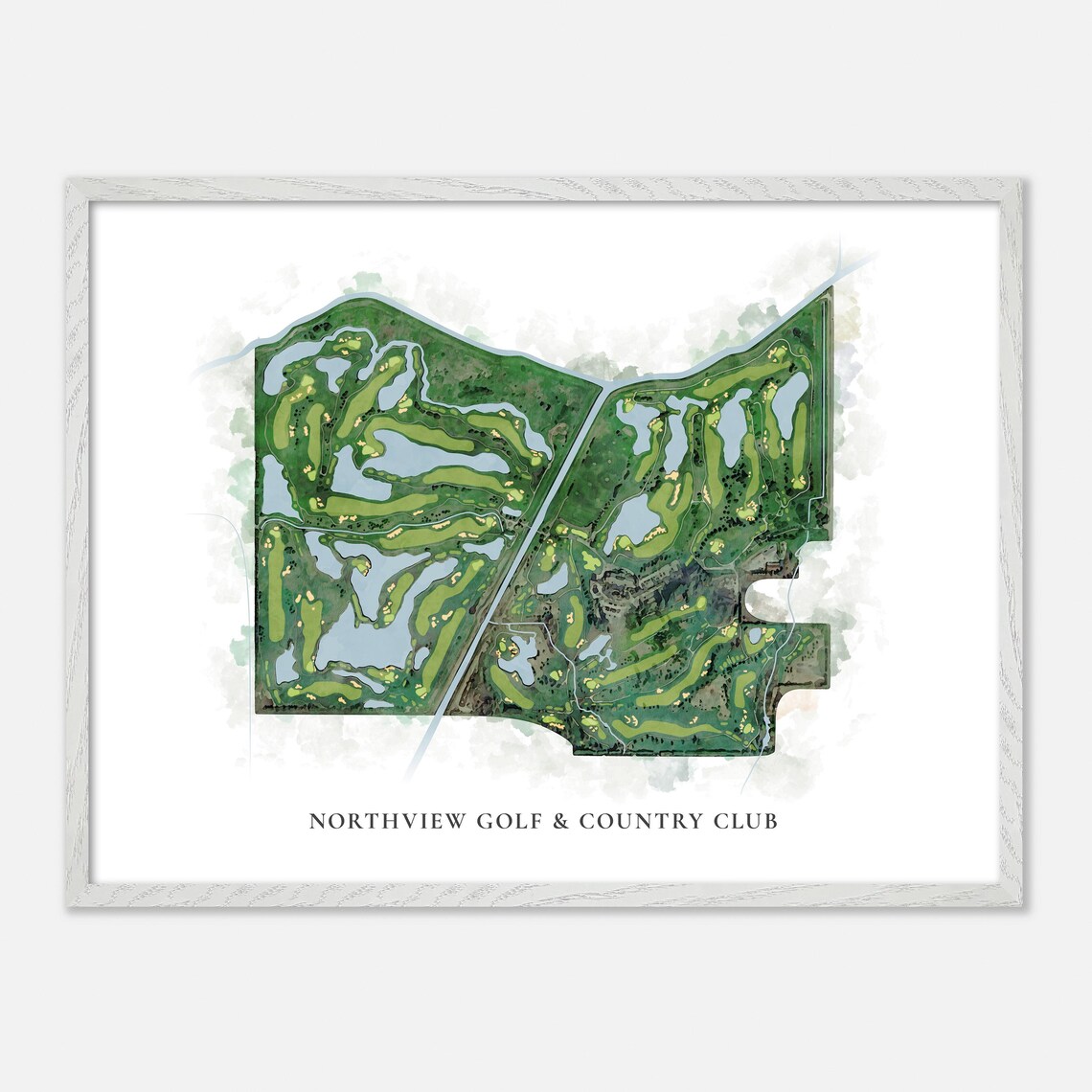 Northview Golf and Country Club British Columbia Watercolor Poster - Image 3