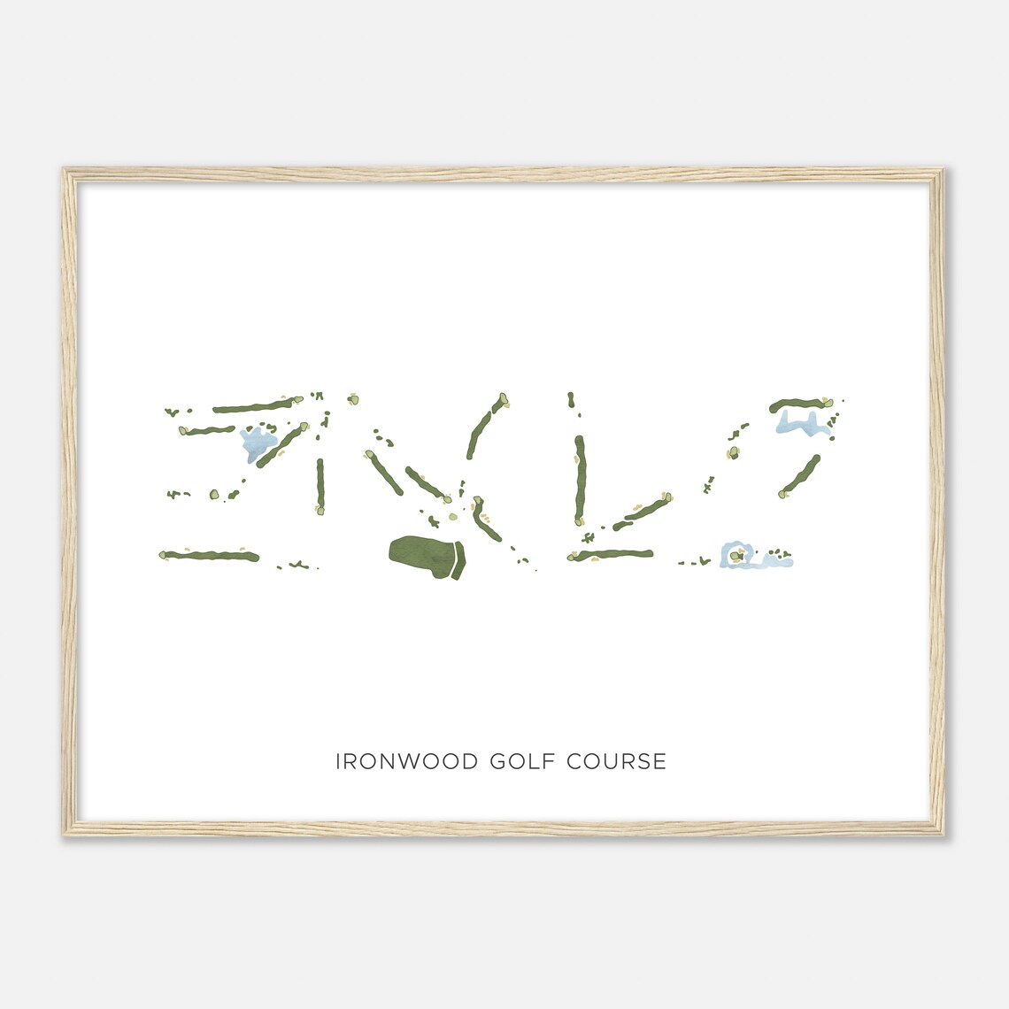 Ironwood Golf Course Aerial Watercolor Map Minimal Art Poster - Image 2