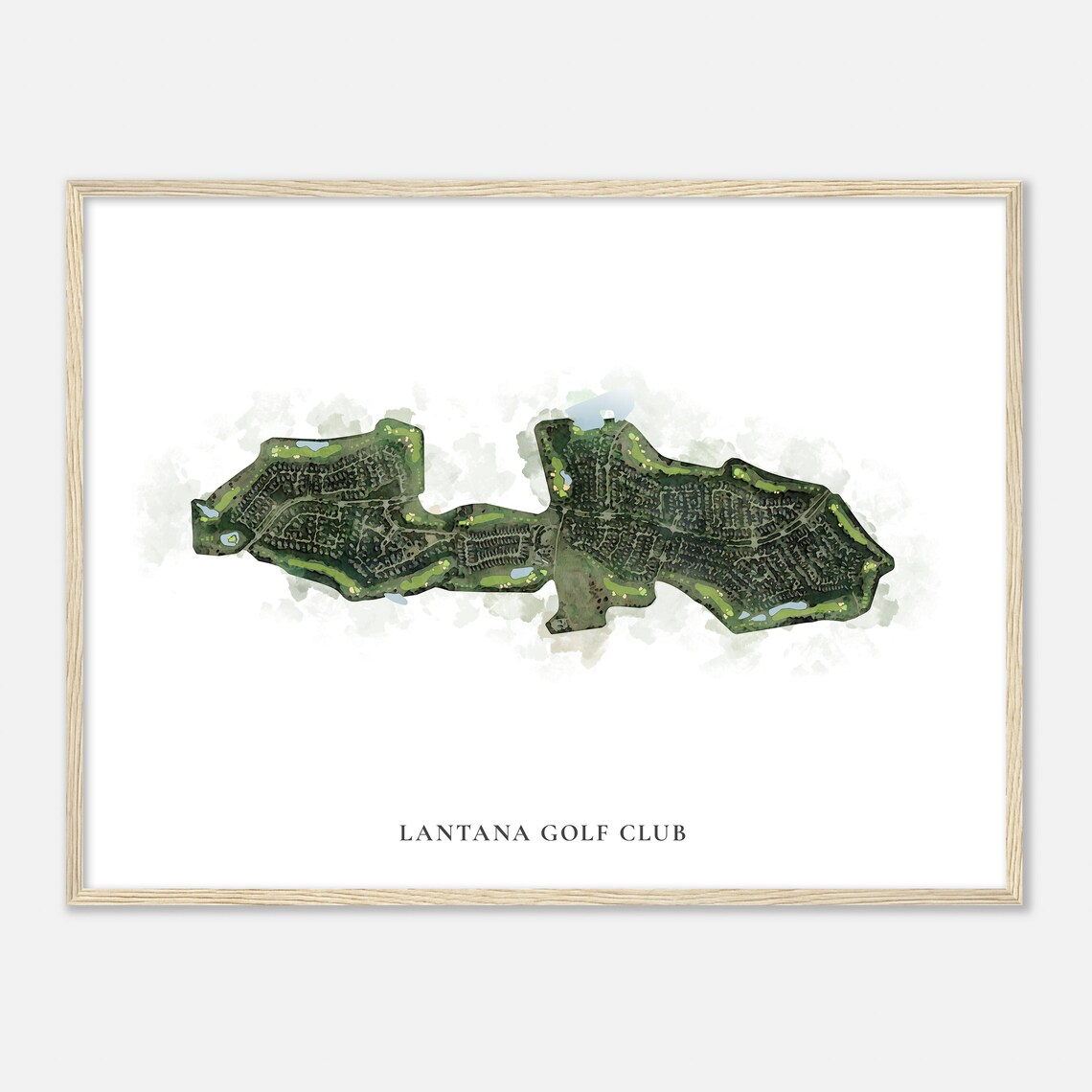 Lantana Golf Club Texas Classic Aerial Watercolor Course Map Poster - Image 2