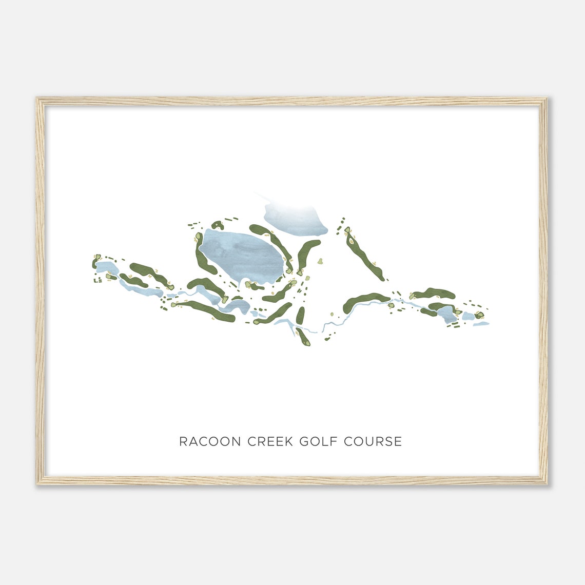 Racoon Creek Golf Course Colorado Modern Minimalist Course Map Poster