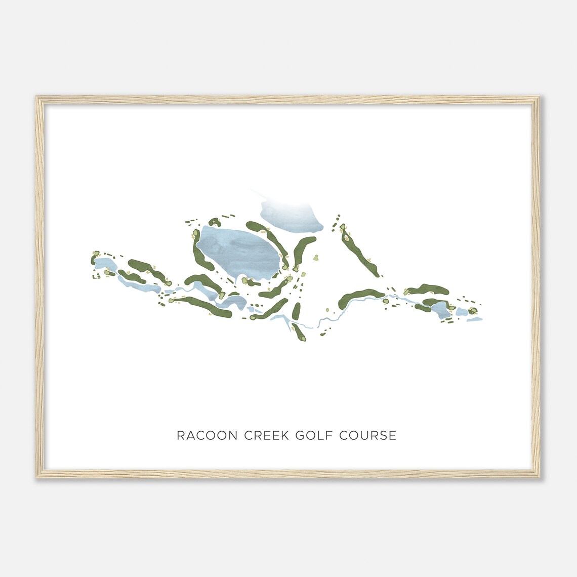 Racoon Creek Golf Course Colorado Modern Watercolor Map Golfer Gift Golf Wall Art Golf Poster Print Course Layout