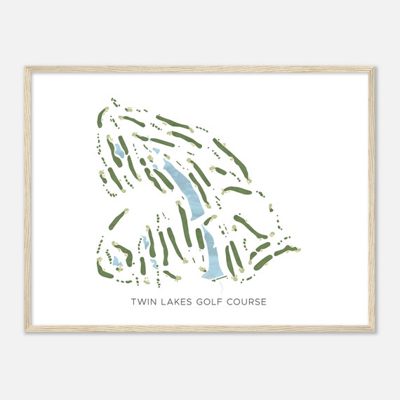 Twin Lakes Golf Course Virginia Modern Watercolor Map Golfer Gift Golf Wall Art Golf Poster Print Course Layout
