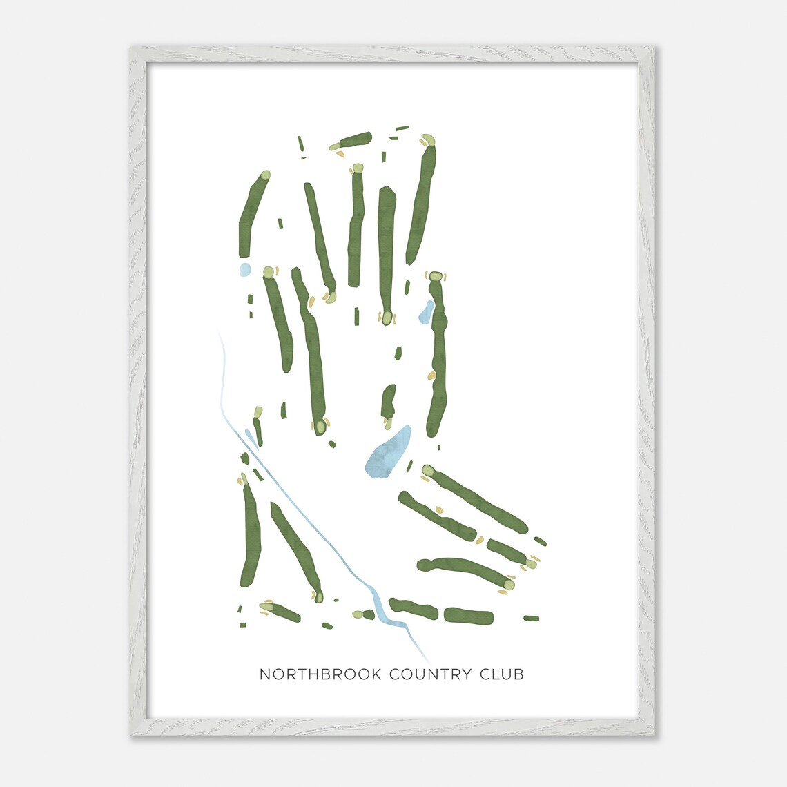 Northbrook Country Club Wisconsin Modern Watercolor Map Poster - Image 2