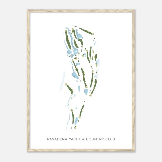 Pasadena Yacht And Country Club Florida Modern Golf Map Poster