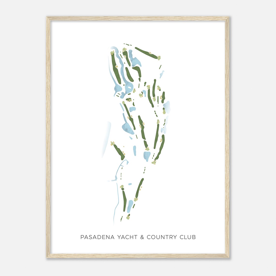Pasadena Yacht And Country Club Florida Modern Golf Map Poster