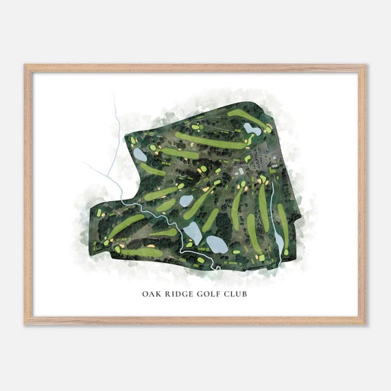 Oak Ridge Golf Club In Feeding Hills Massachusetts Classic Watercolor Map Golfer Gift Golf Wall Art Golf Poster Print